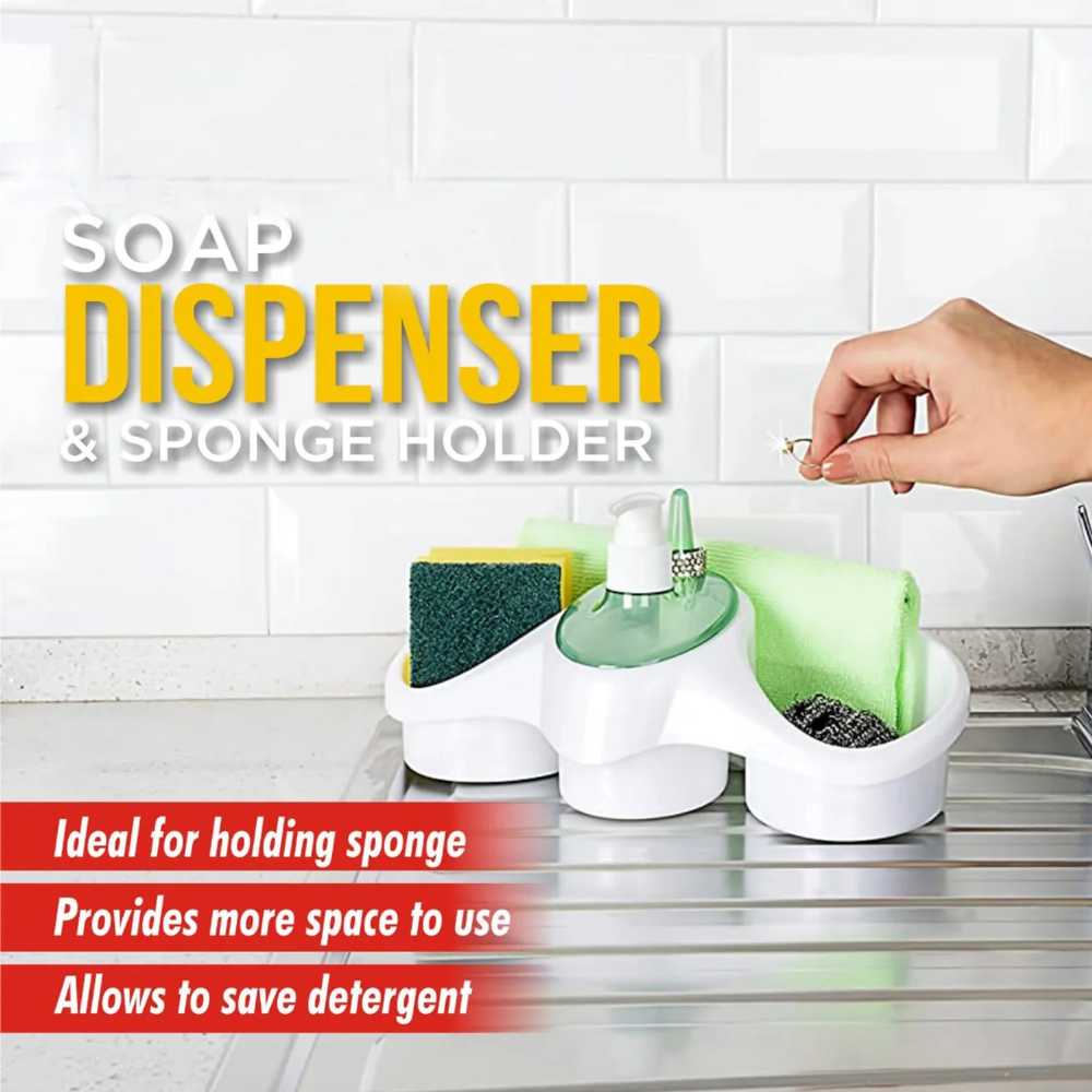 3 In 1 Soap Dispenser And Sponge Holder
